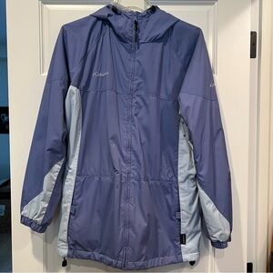 Columbia purple packable rain coat